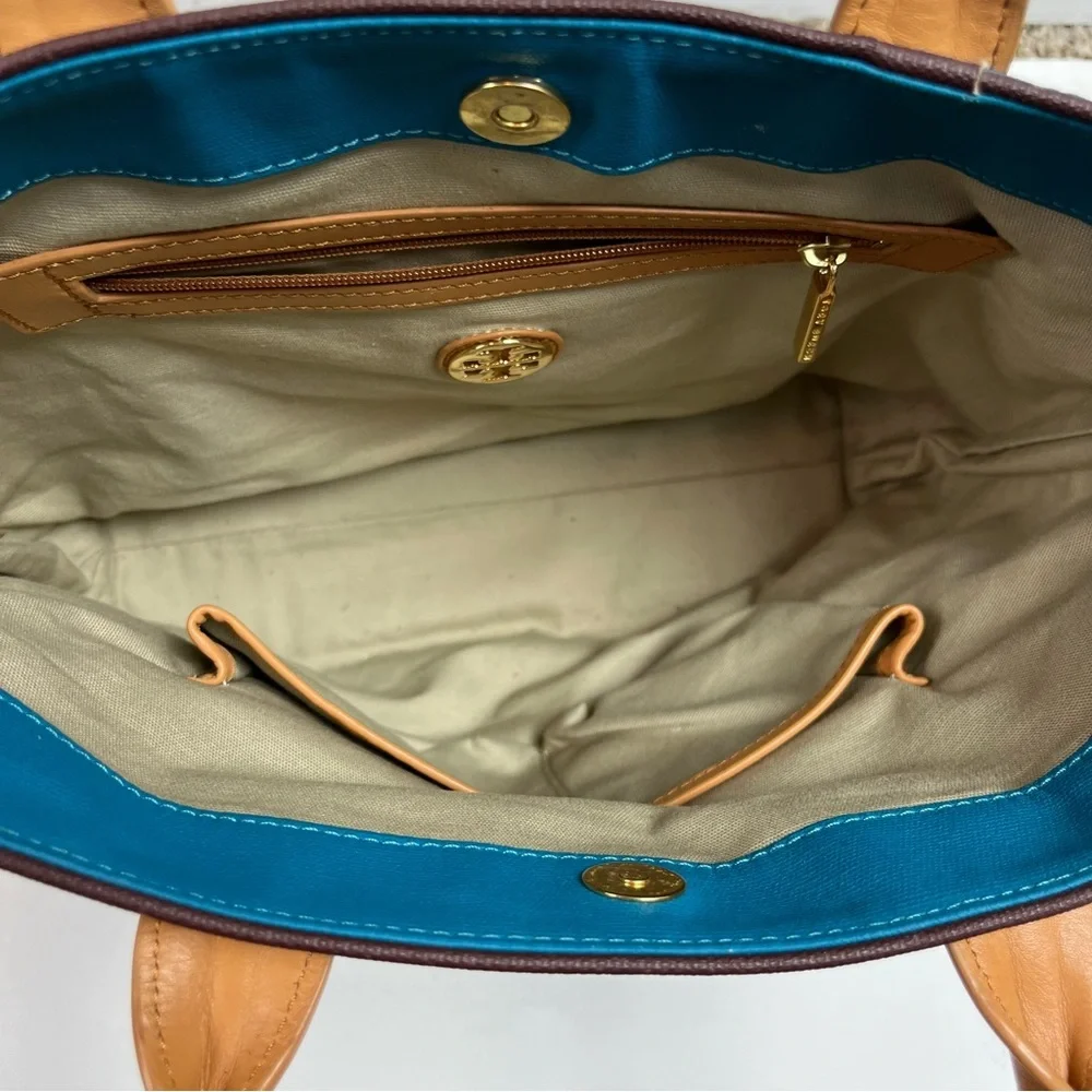 TORY BURCH Jaden Bag Coconut Canvas Leather Tote